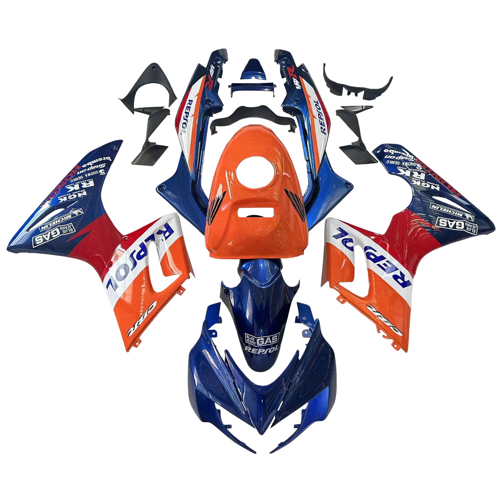 Amotopart 2002–2006 Honda CBR125R Red&amp;Orange Repjol Verkleidungsset