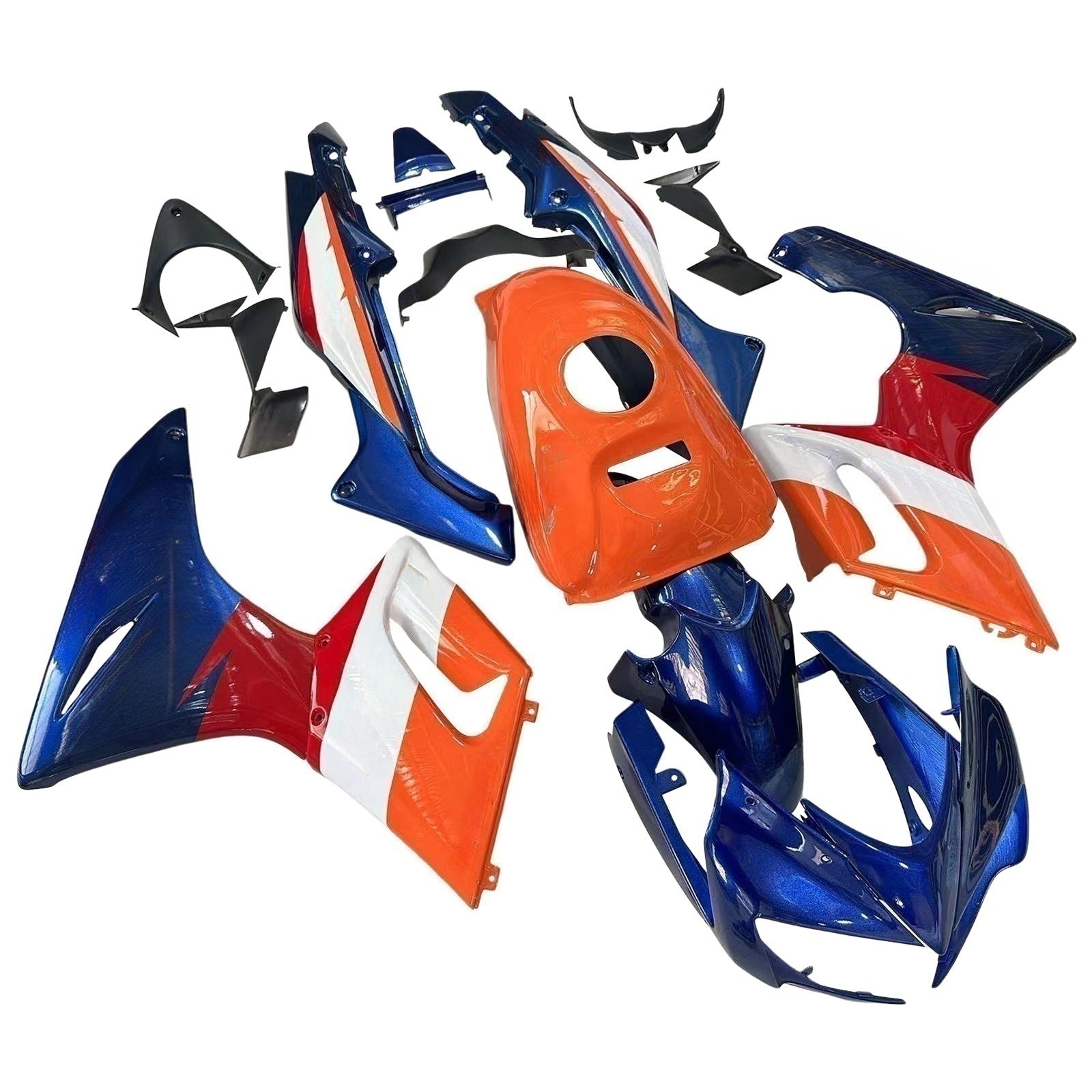 Amotopart Honda CBR125R Rouge 2002-2006&Kit de carénage Repjol orange