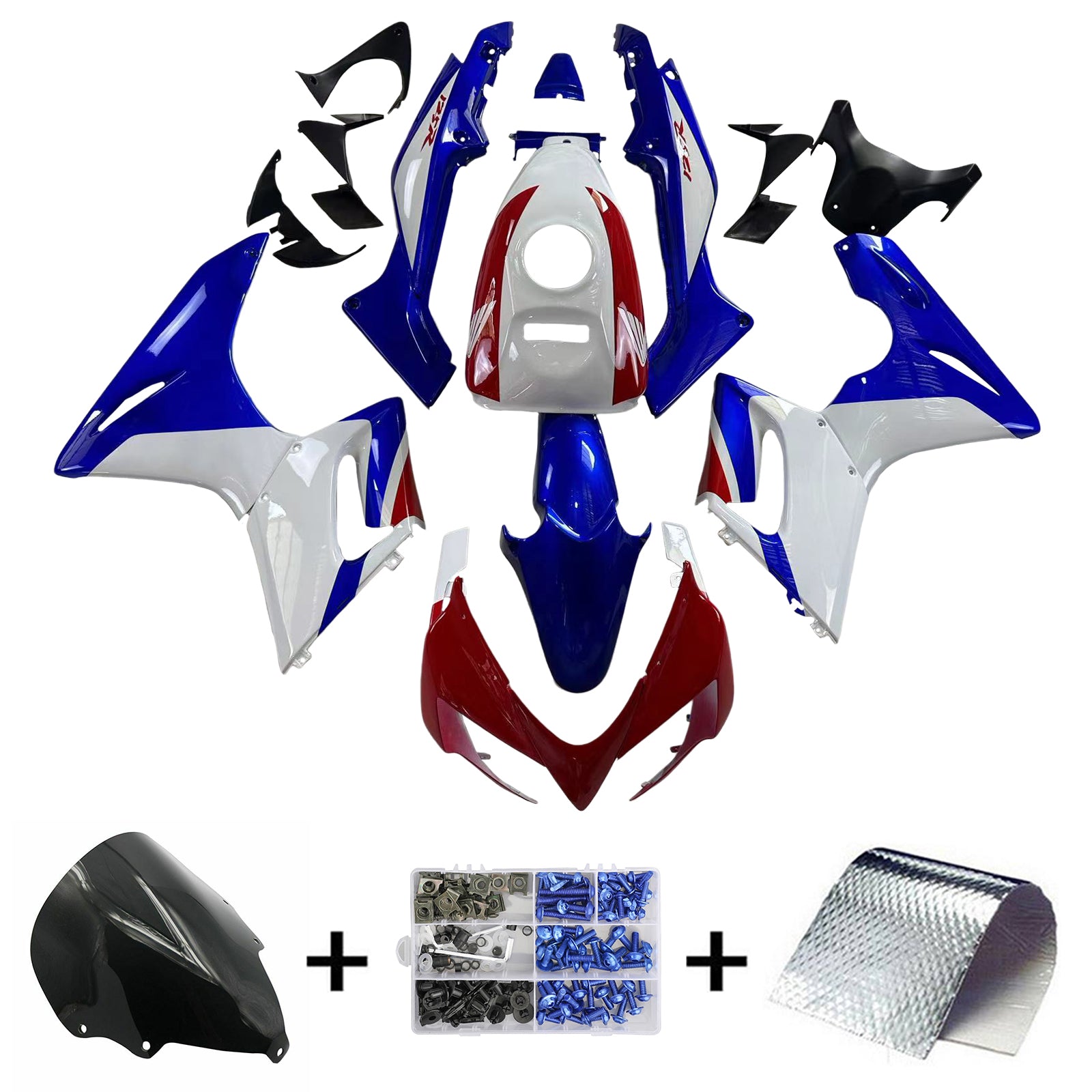 Amotopart 2002-2006 Honda CBR125R Kit de carenado rojo y azul