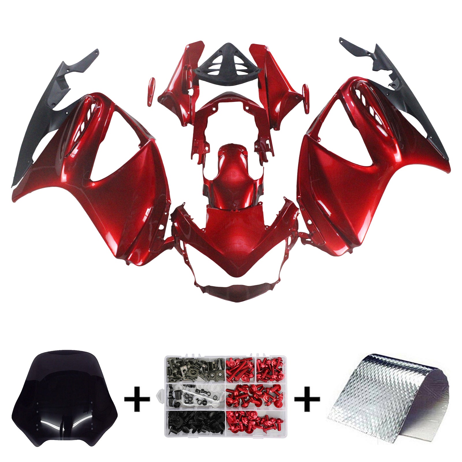 Kit de carénage Amotopart Honda ST1300 2002-2016 rouge brillant