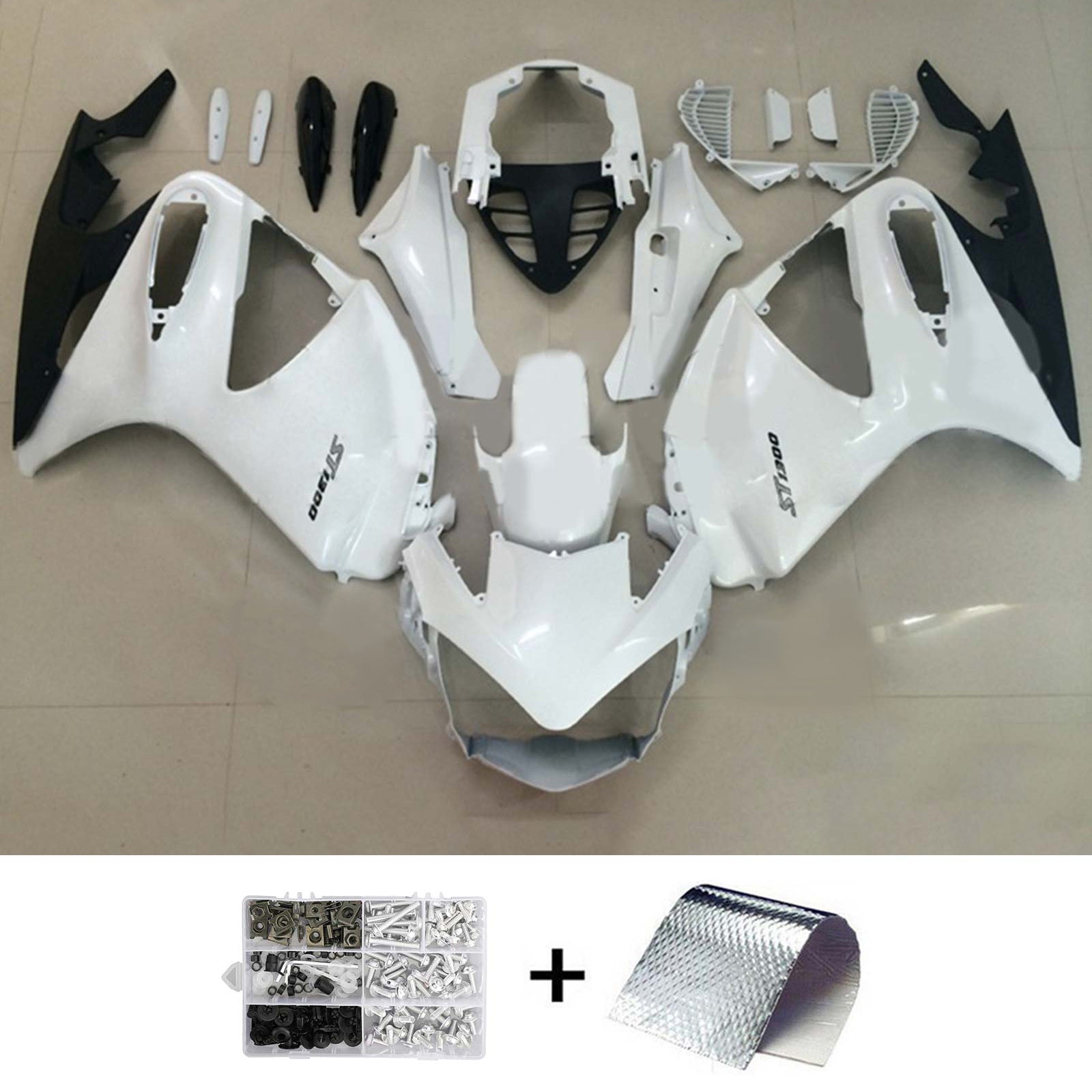 Amotopart 2002-2016 STX1300 ST1300 Honda White Fairing Kit