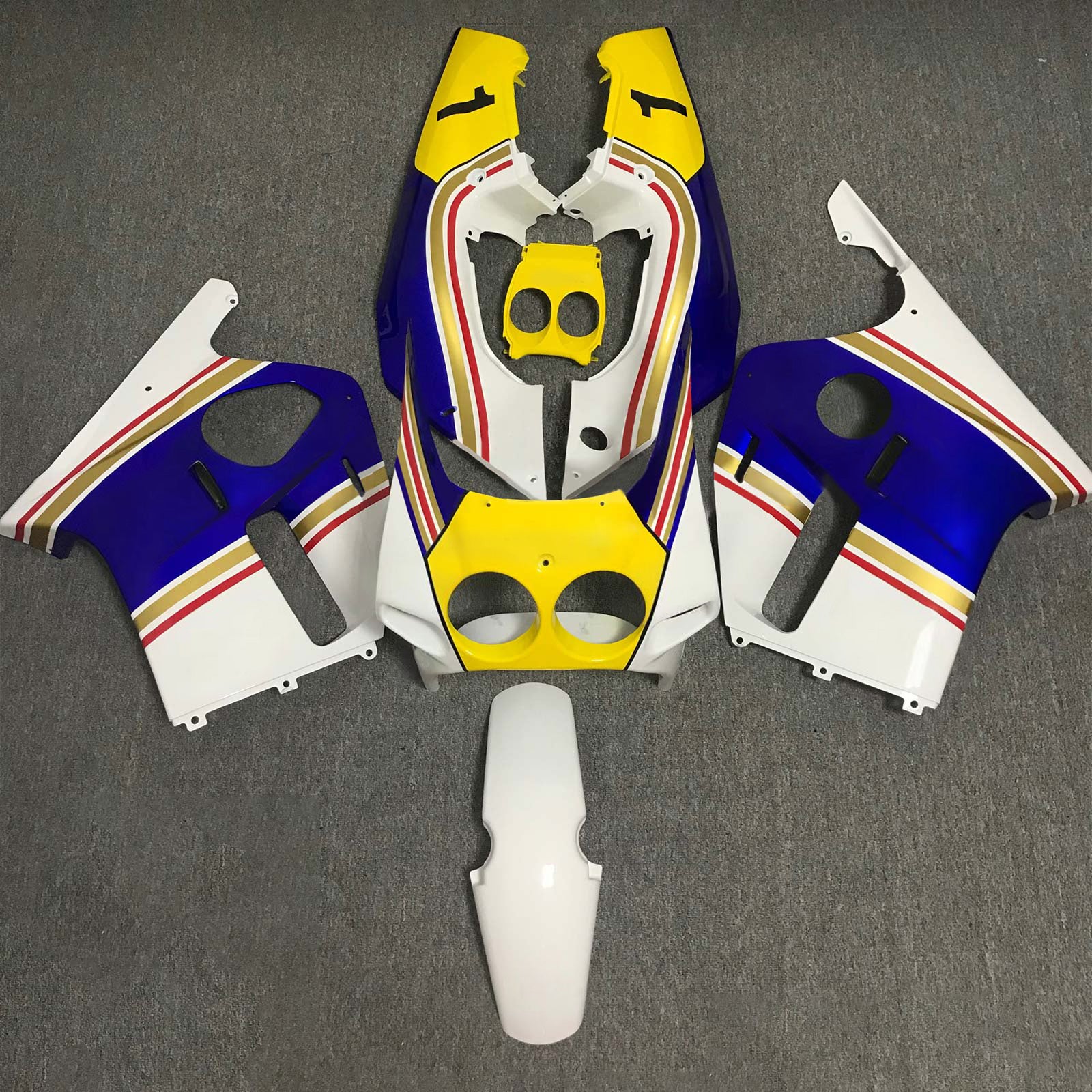 Amotopart 1988-1989 CBR250RR MC19 Honda Yellow&Blue Fairing Kit