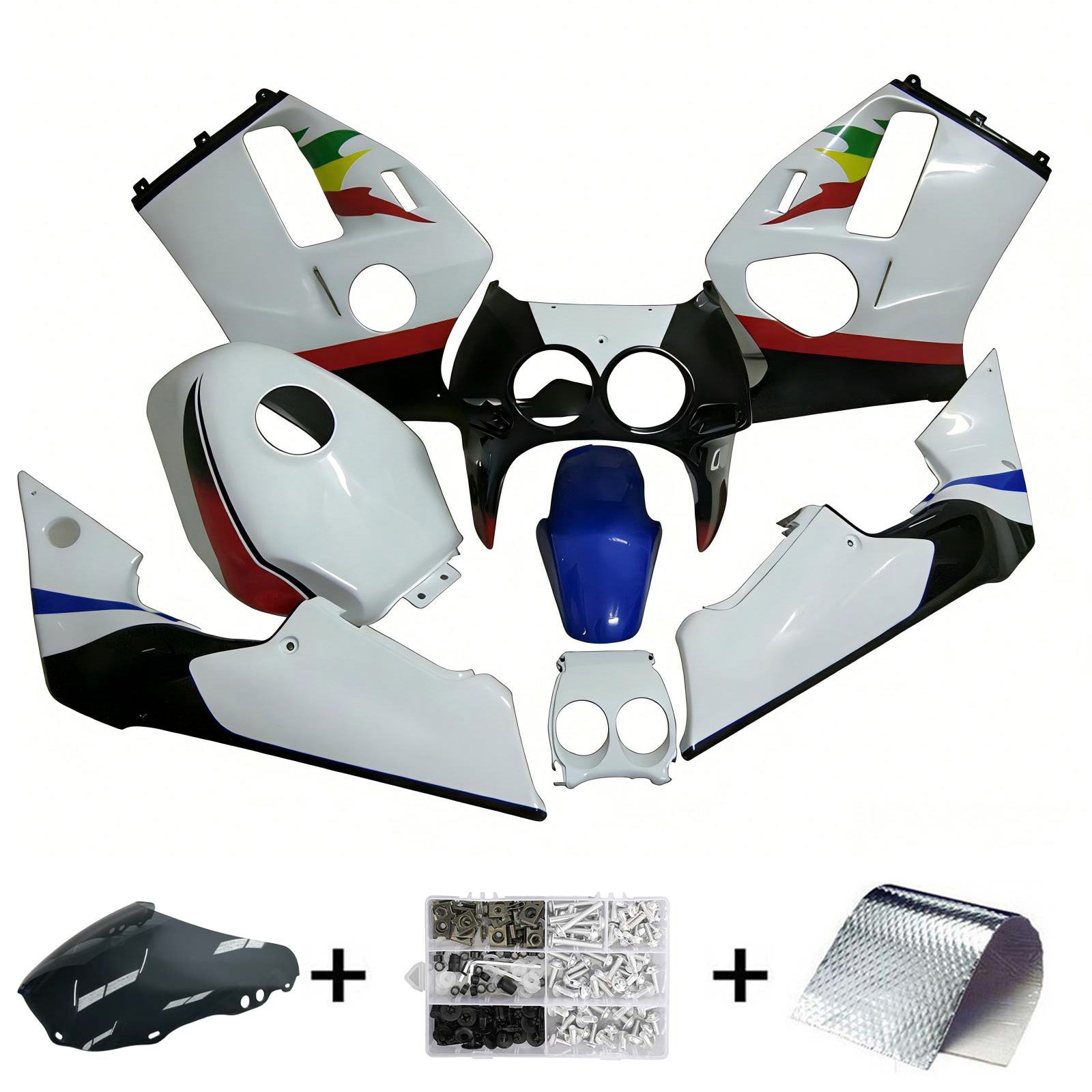 Amotopart 1988-1989 CBR250RR MC19 Honda White & Blue Fairing Kit