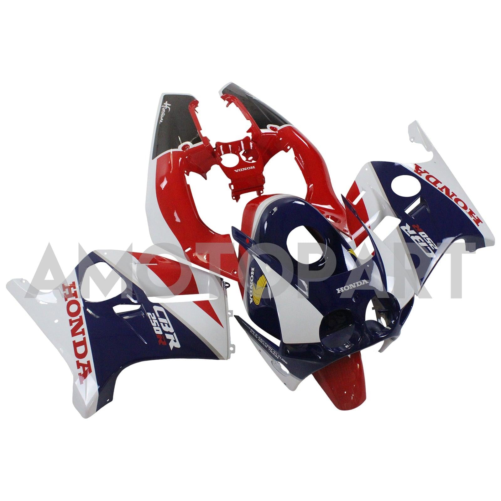 Amotopart 1988-1989 CBR250RR MC19 Honda Rot&Blaues Verkleidungsset