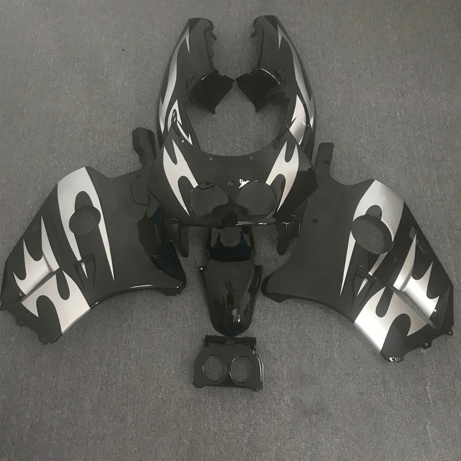 Amotopart 1988-1989 CBR250RR MC19 Honda Black & Silver Fairing Kit