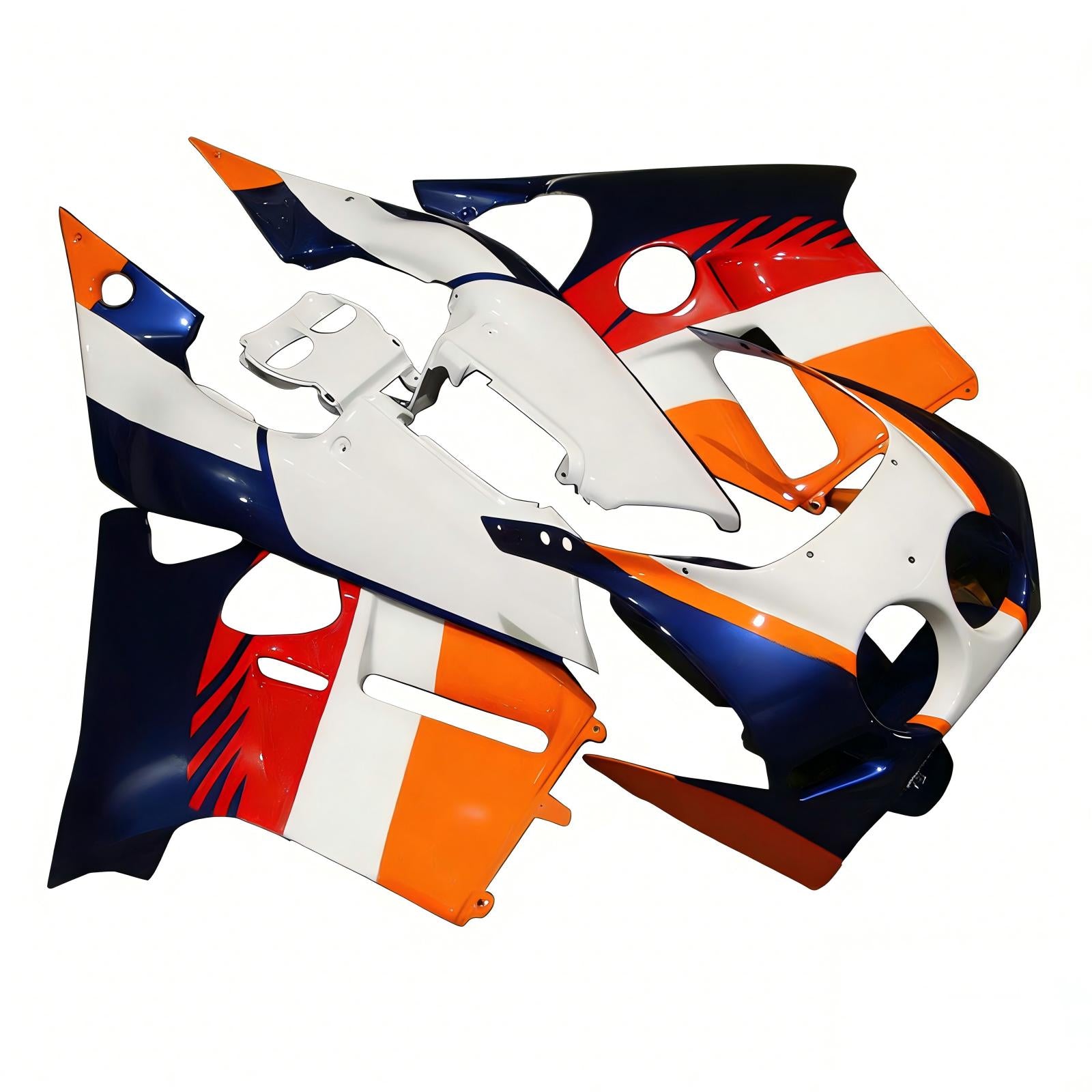 Amotopart 1988-1989 Honda CBR250RR MC19 Kit de carenado naranja blanco