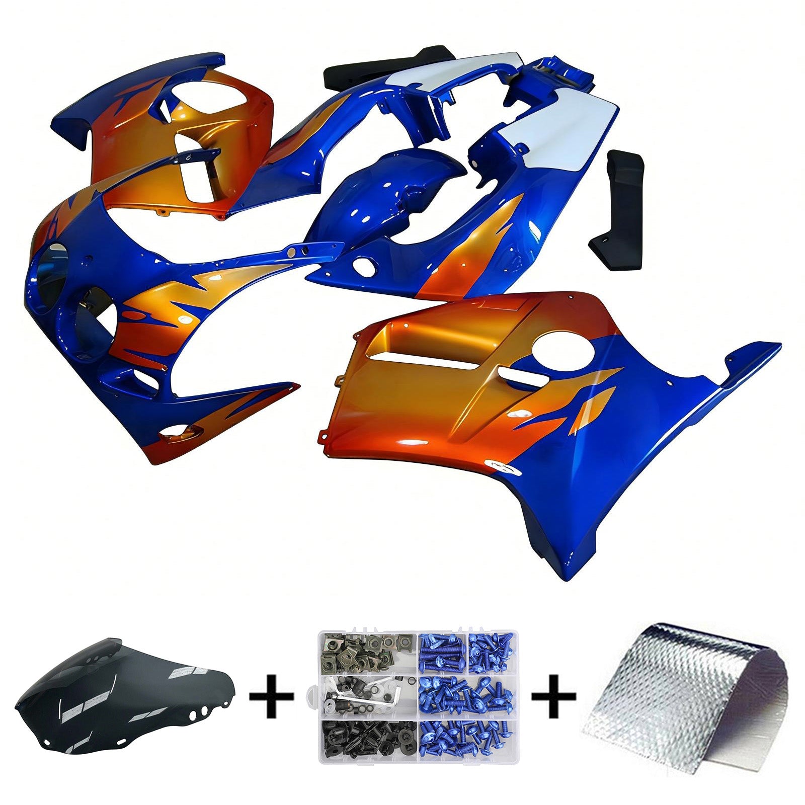 Amotopart 1988–1989 Honda CBR250RR MC19 blaues Verkleidungsset