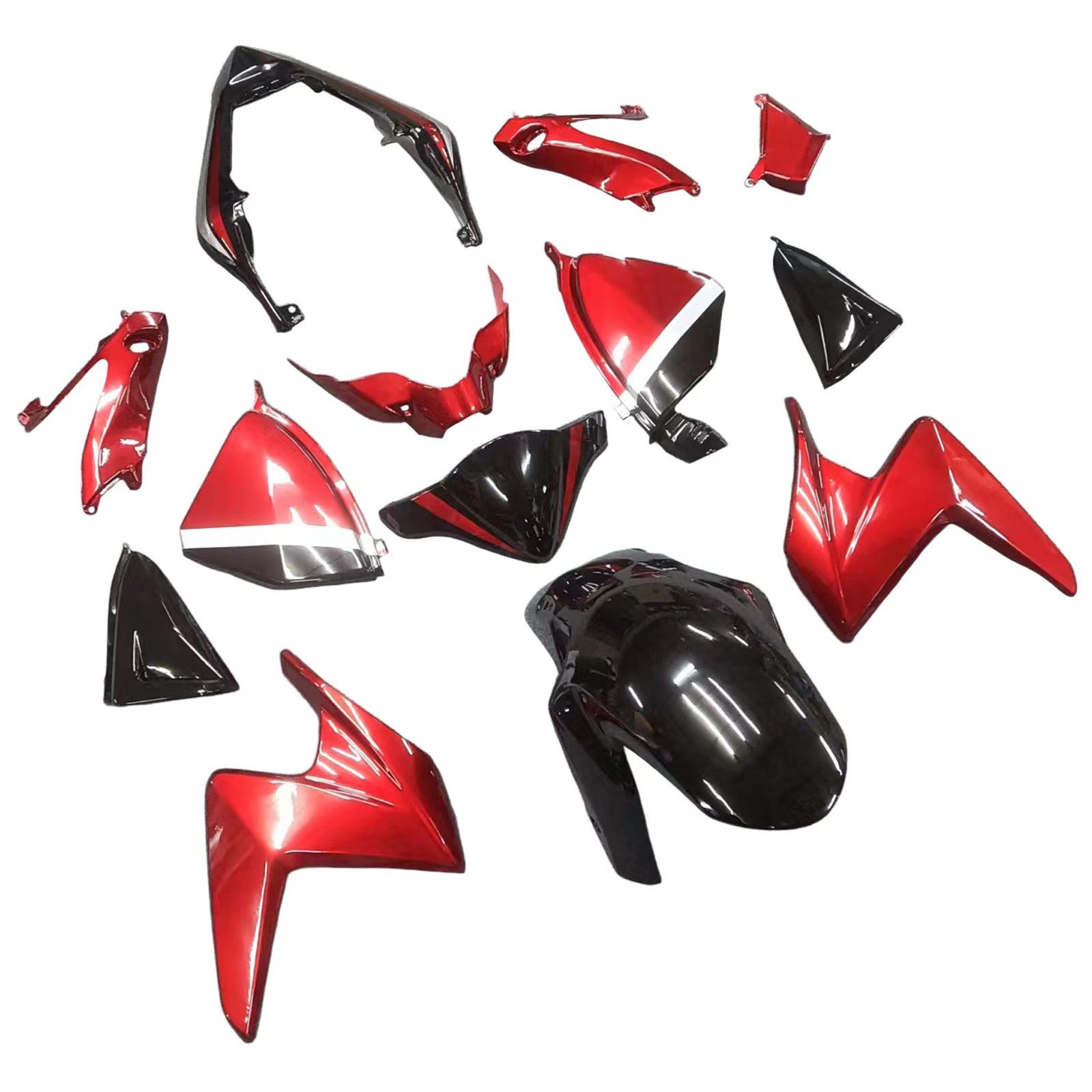 Kit de carénage Amotopart Honda CB1000R 2008-2015 rouge et noir