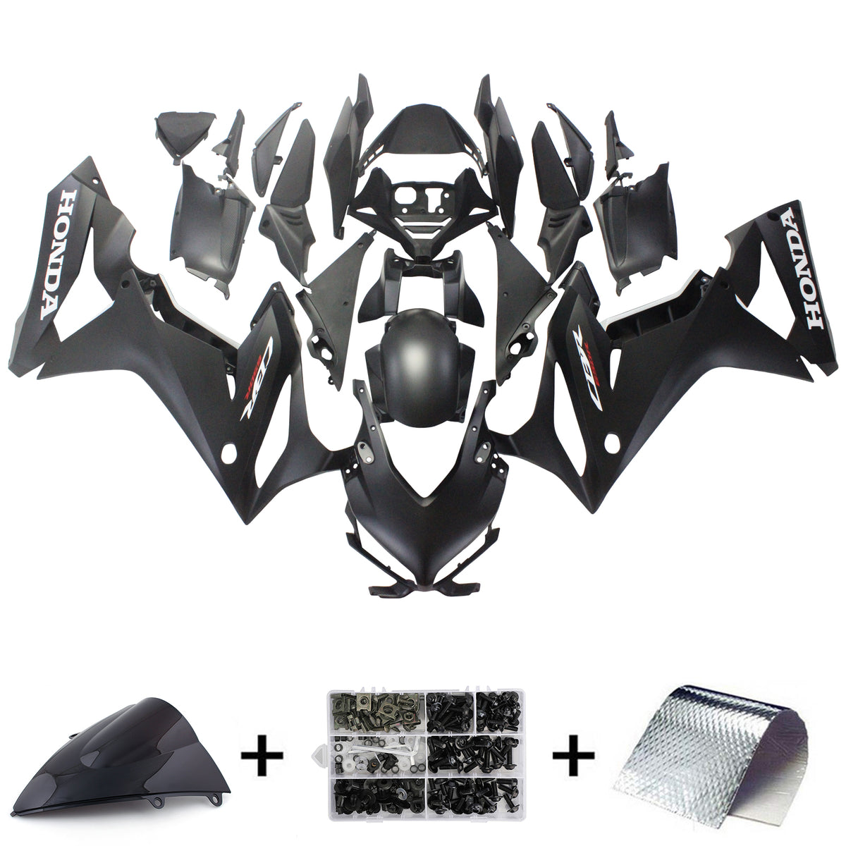 Kit de carenado Amotopart Honda CBR650R 2019-2020 negro Style3