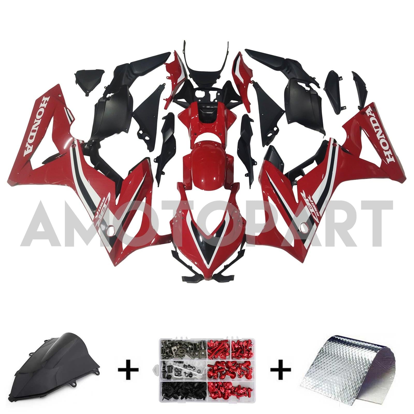 Amotopart ホンダ CBR650R 2019-2020 レッド&ホワイト フェアリングキット