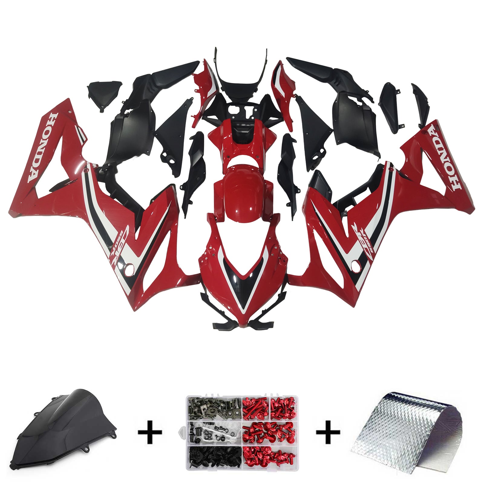 Amotopart Honda CBR650R 2019-2020 Red & White Fairing Kit