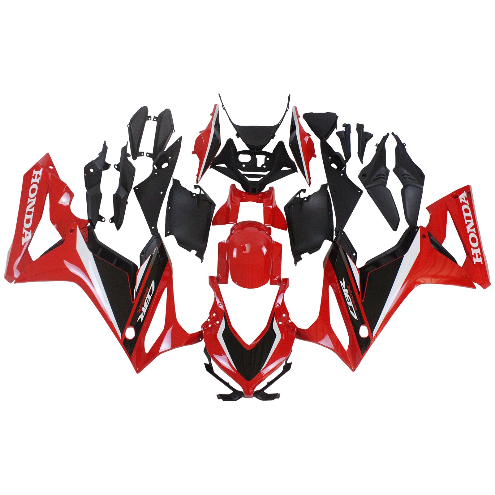 Amotopart 2019–2020 Honda CBR650R Rot-Schwarzes Verkleidungsset