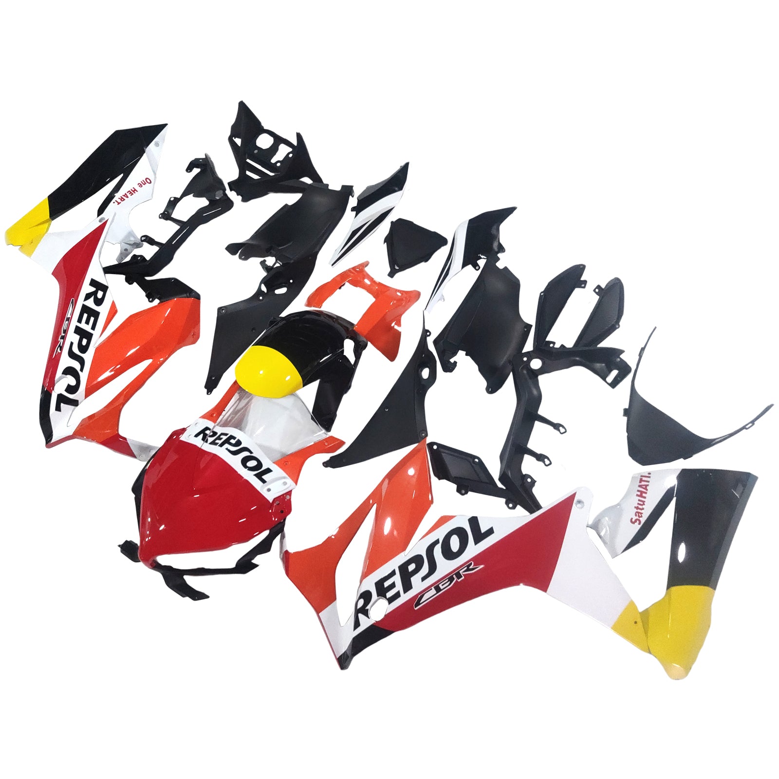 Amotopart 2019-2020 CBR650R Honda Rot&Orange Repjol Verkleidungssatz