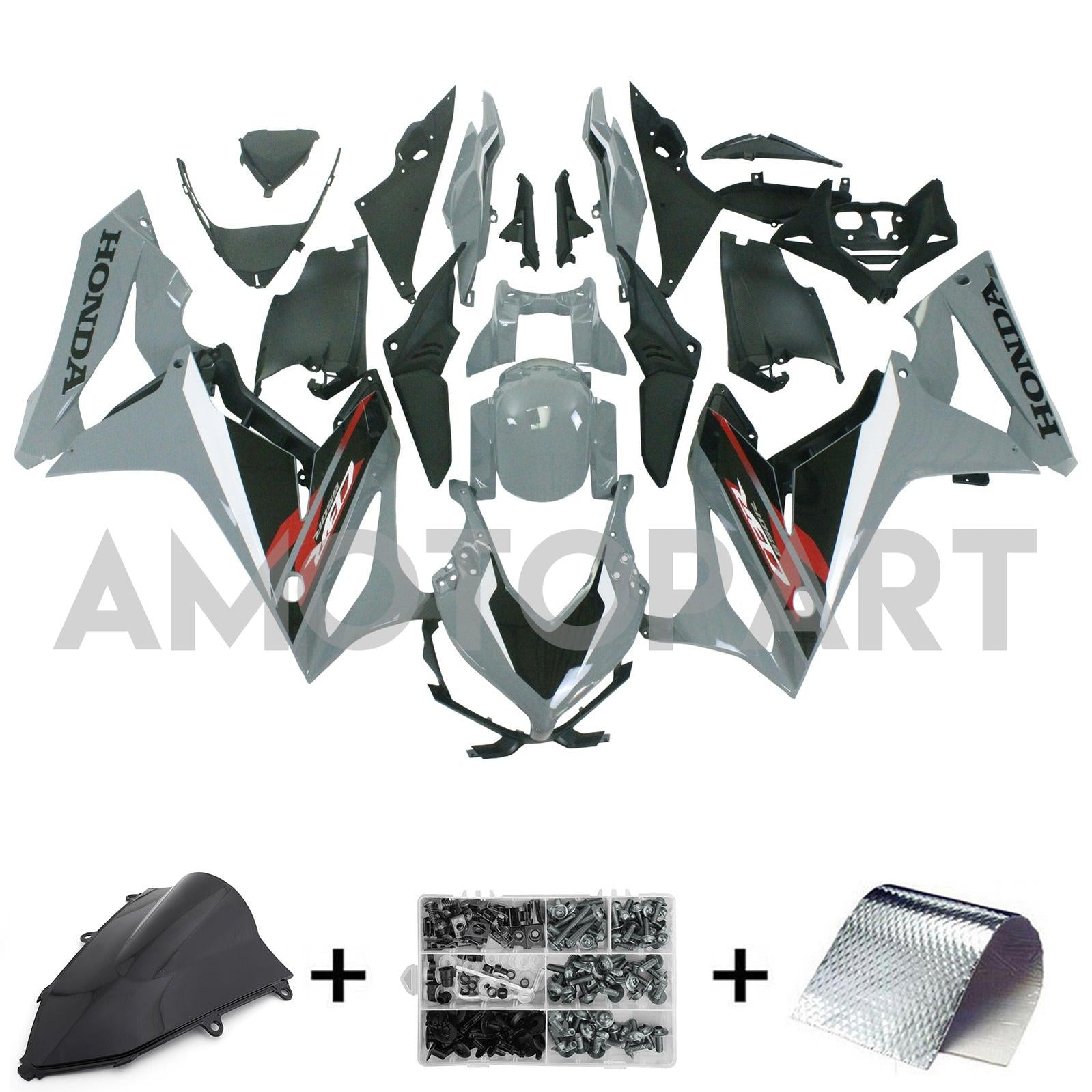Amotopart Honda CBR650R 2021-2023 GREY Black Fairing Kit