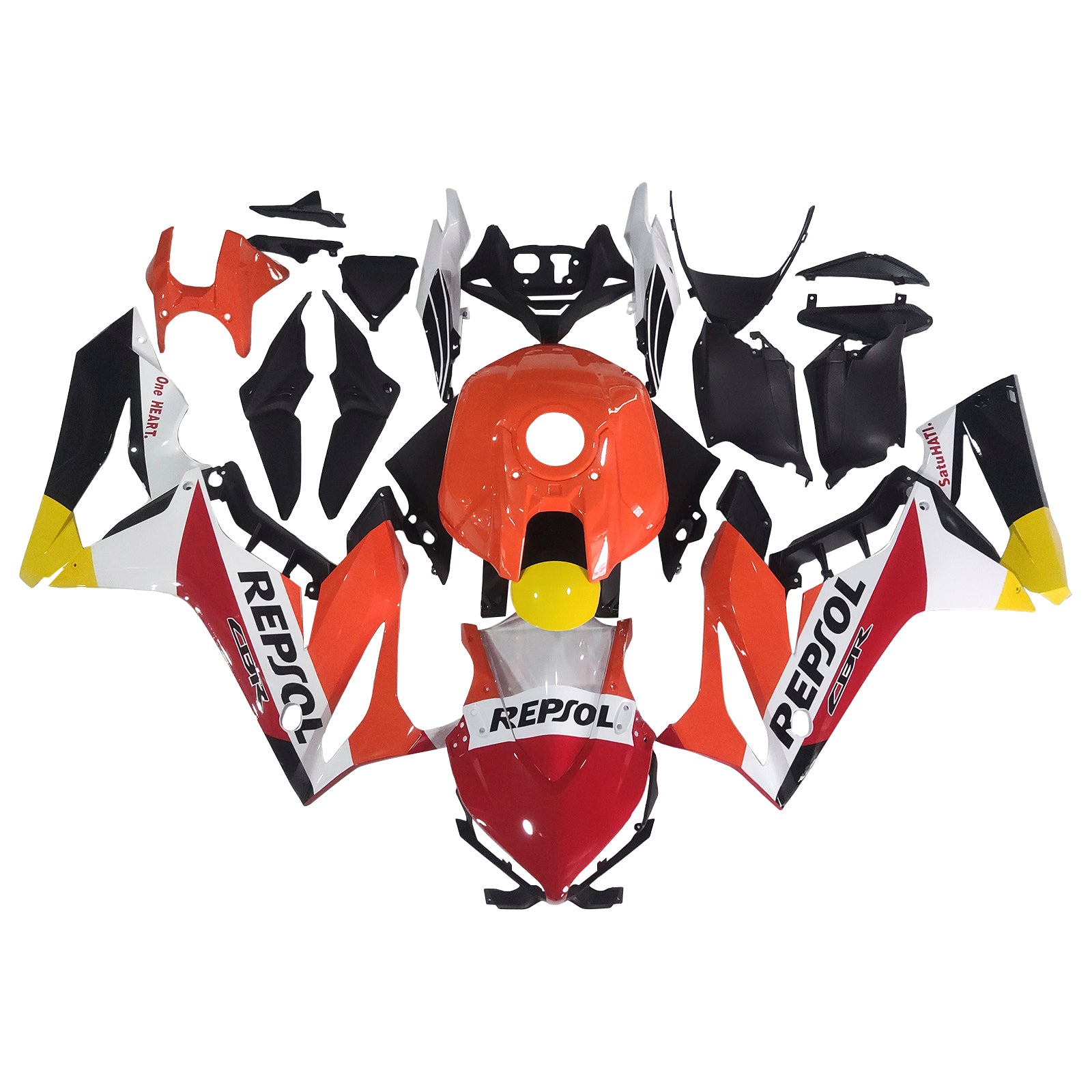 Amotopart 2021-2023 CBR650R Honda Red&Orange  Fairing Kit
