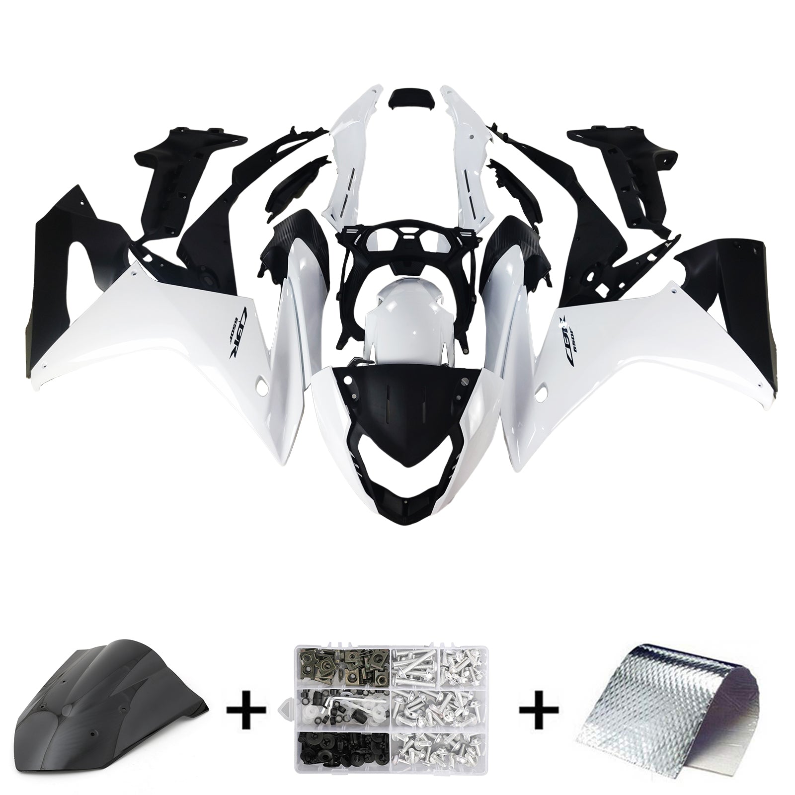 Amotopart Honda CBR650F 2014-2016 Kit de carénage White Style1