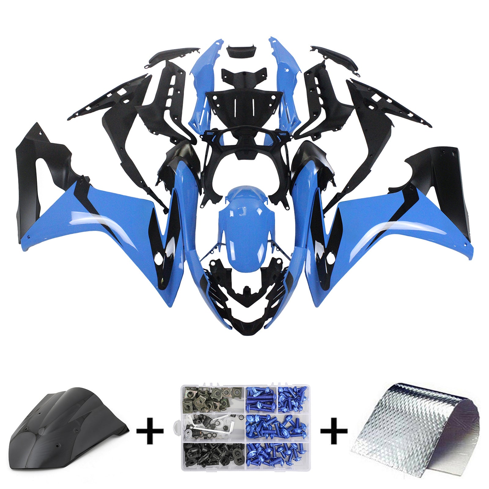 Kit carena Amotopart Honda CBR650F 2014-2016 blu e nero
