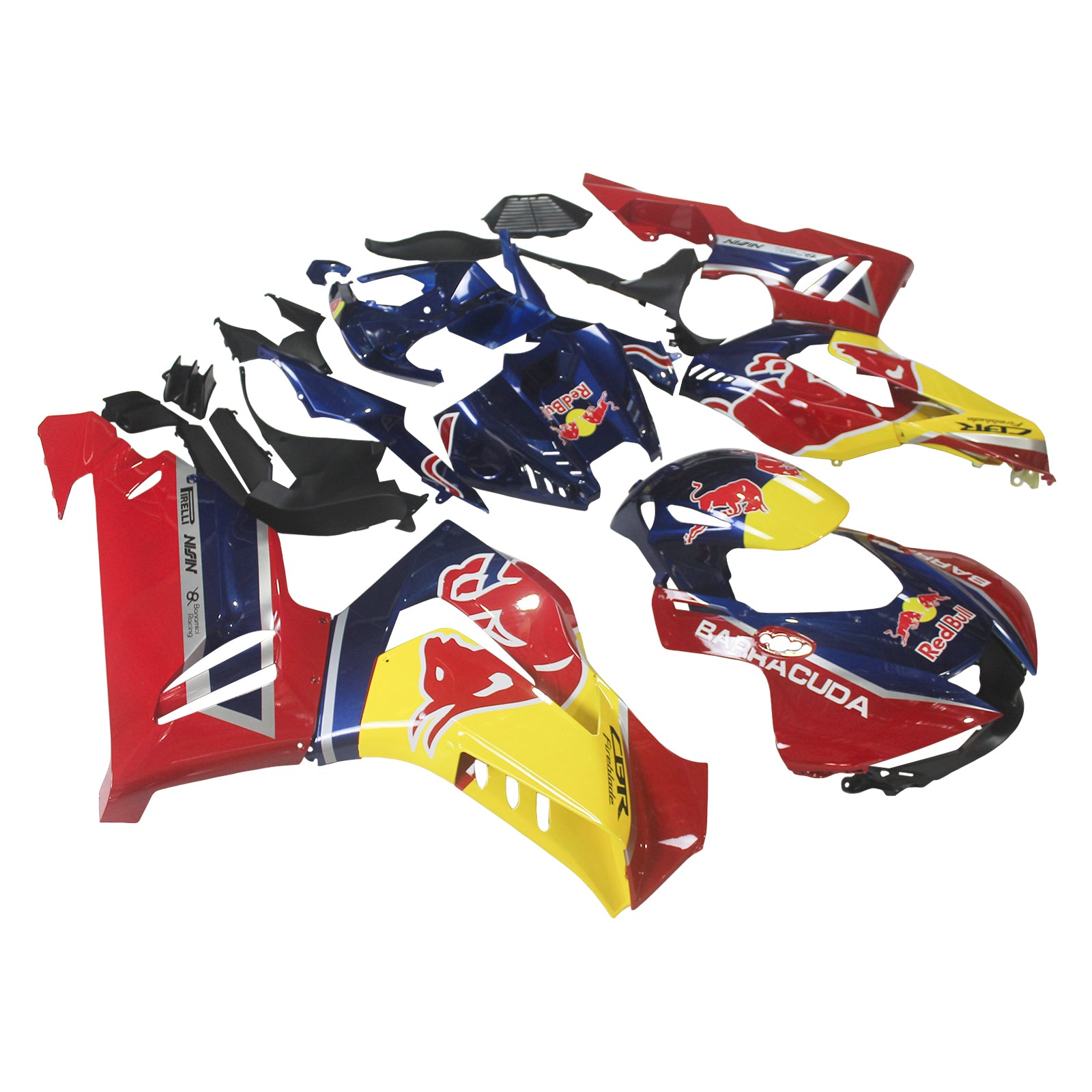 Amotopart 2020–2023 Honda CBR1000RR-R Rot Gelb Blau Verkleidungsset