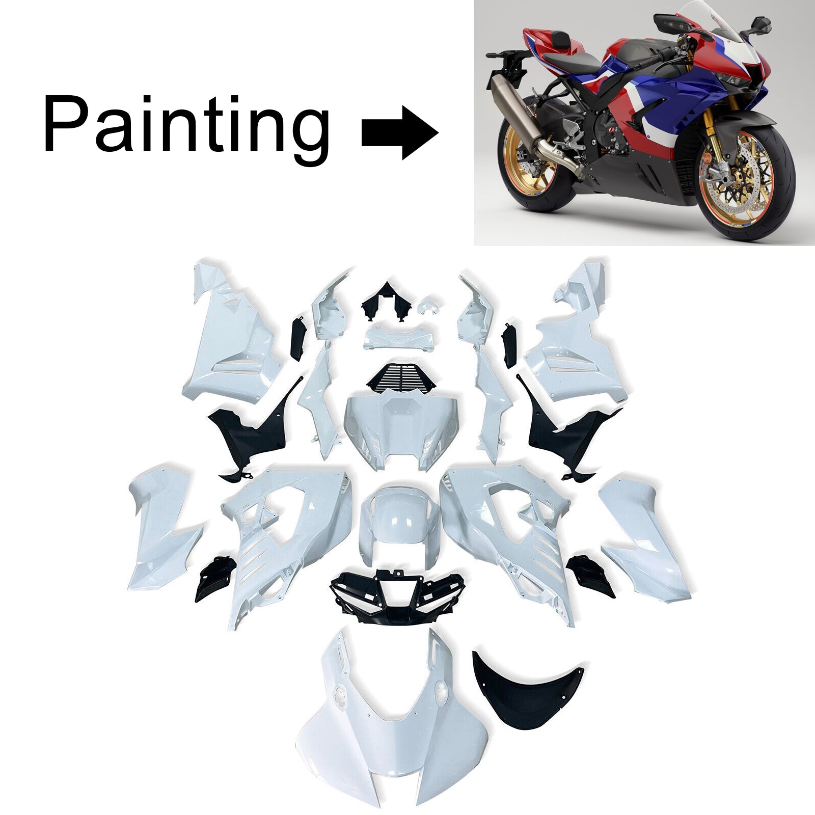 Amotopart Honda CBR1000RR-R 2020-2023 Blue&Red Style1 Fairing Kit