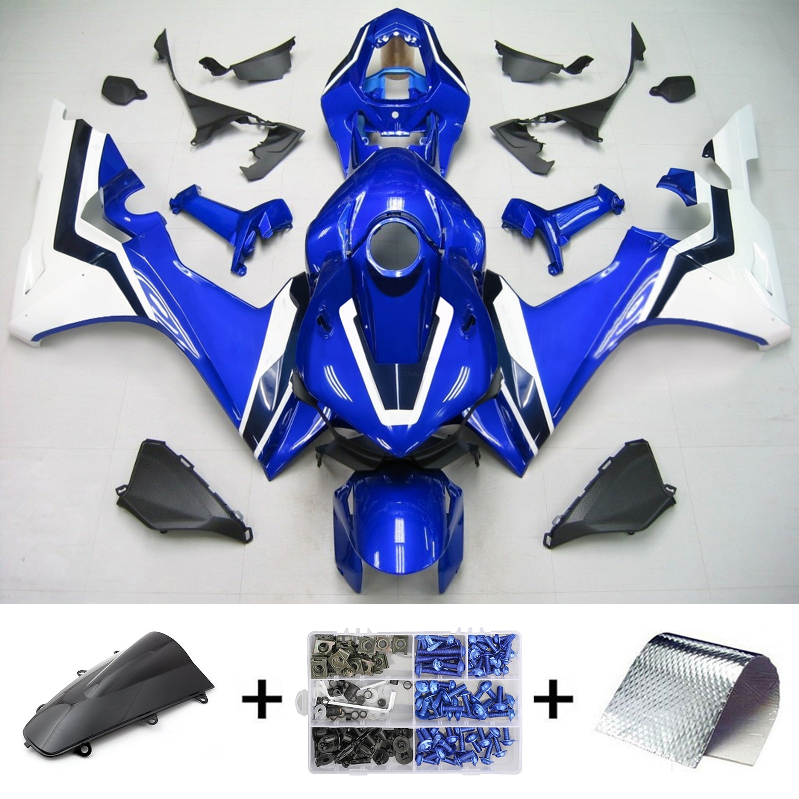 Amotopart Honda CBR1000RR-R 2020-2022 Blue&White Fairing Kit