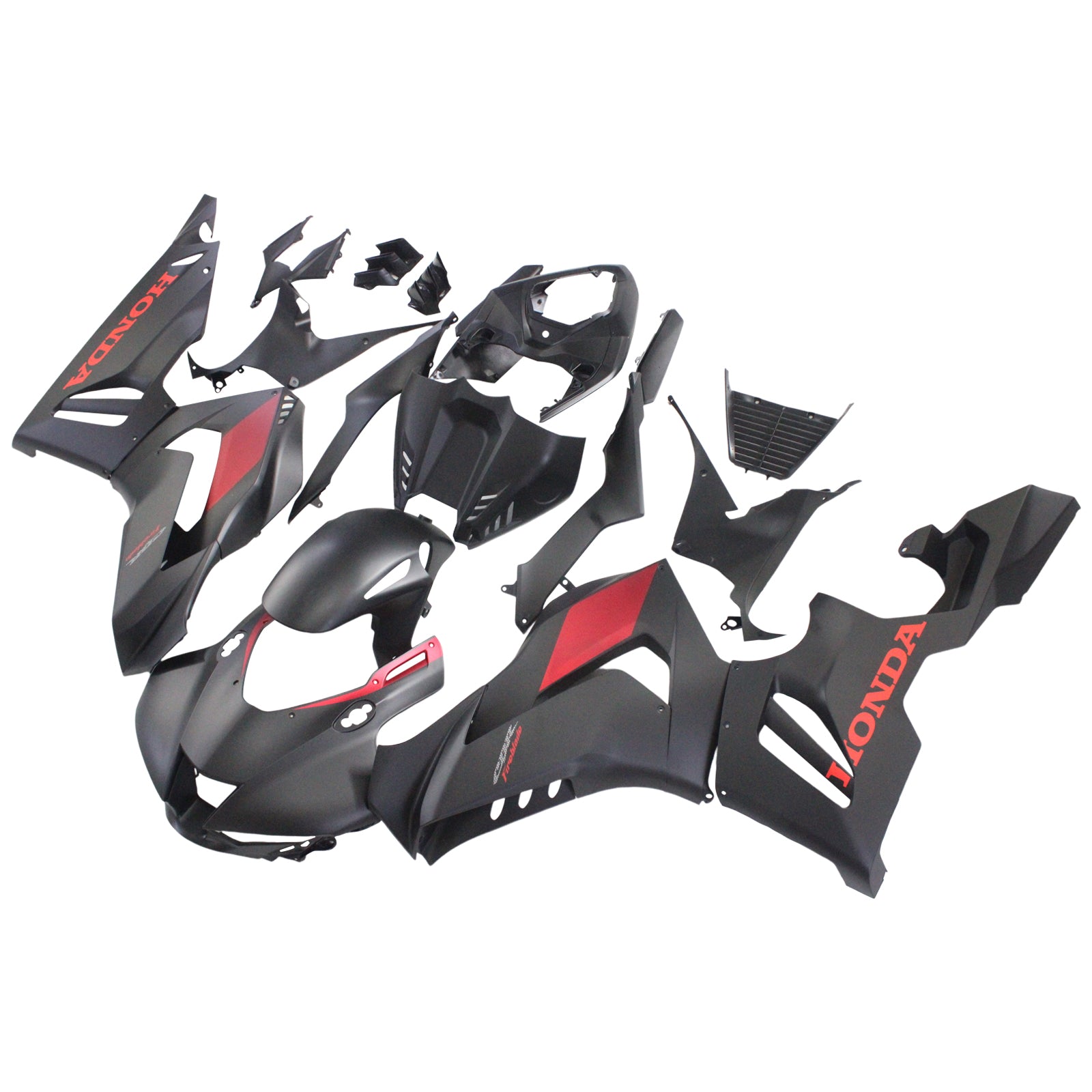 Amotopart Honda CBR1000RR-R 2020-2023 Verkleidungssatz mit mattschwarzem und rotem Logo