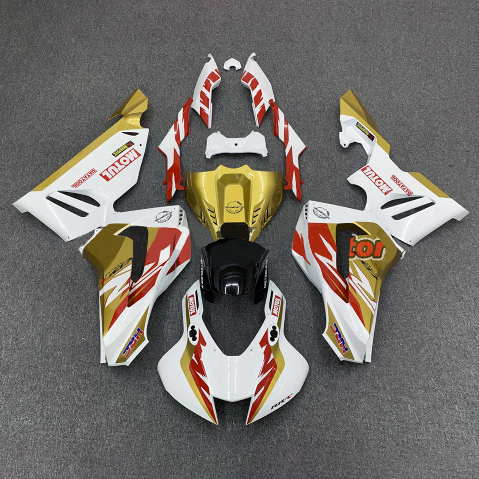 Amotopart 2020-2023 CBR1000RR-R Honda Blanc&Kit de carénage doré