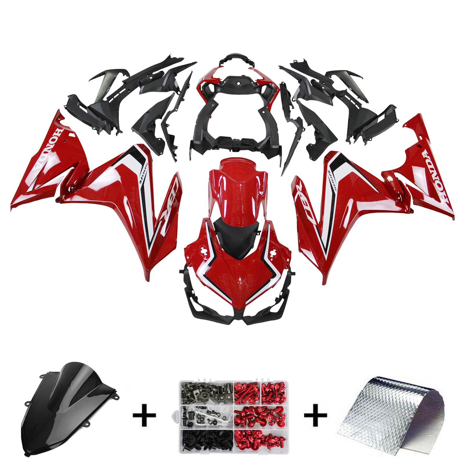 Amotopart 2019-2021 CBR500R Honda Red Fairing Kit