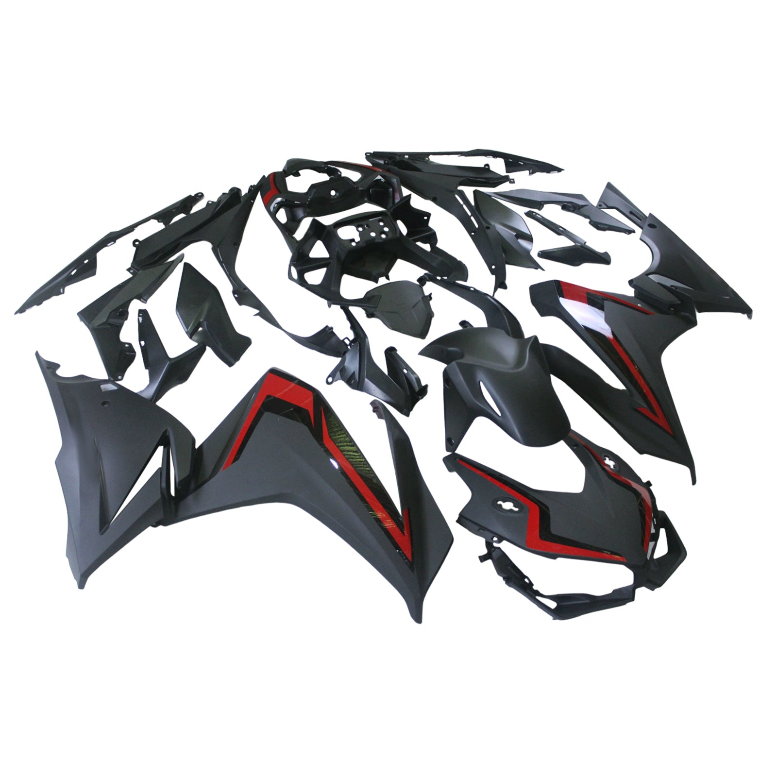 Amotopart 2019-2021 CBR500R Honda Black with Red Accents Style2 Kit de carénage