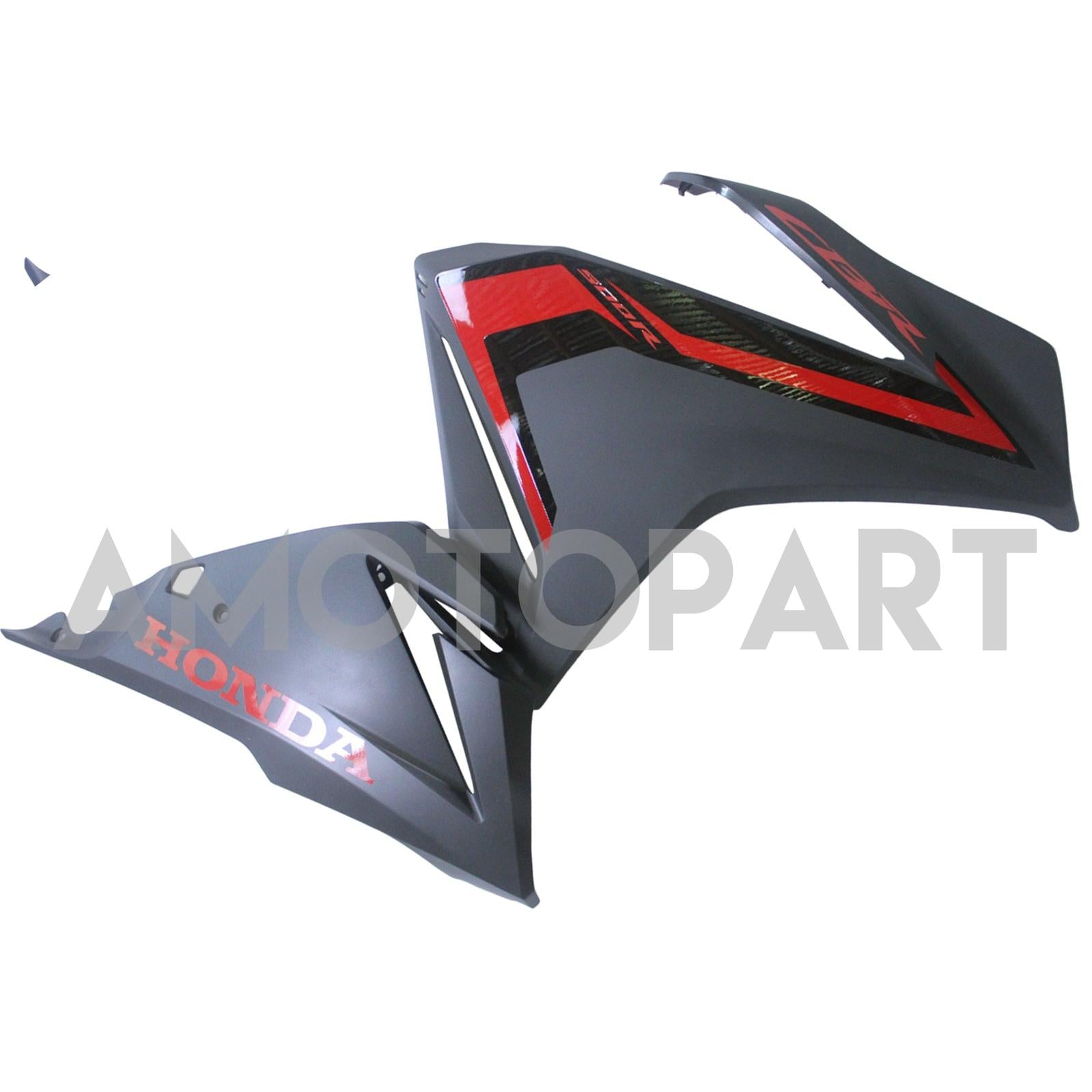 Amotopart 2019-2021 CBR500R Honda Black mit roten Akzents Style2-Verkleidung Kit