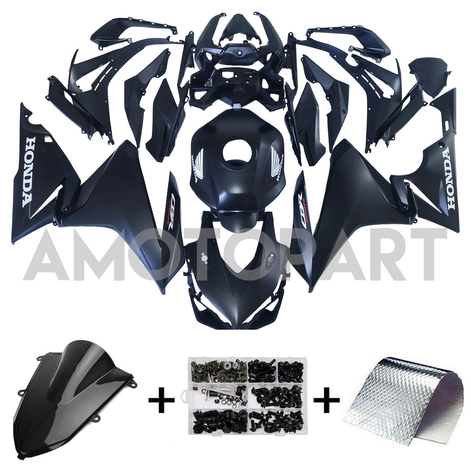 Amotopart 2019-2021 CBR500R Honda Black mit rotem Akzentstil Style1-Verkaufskit