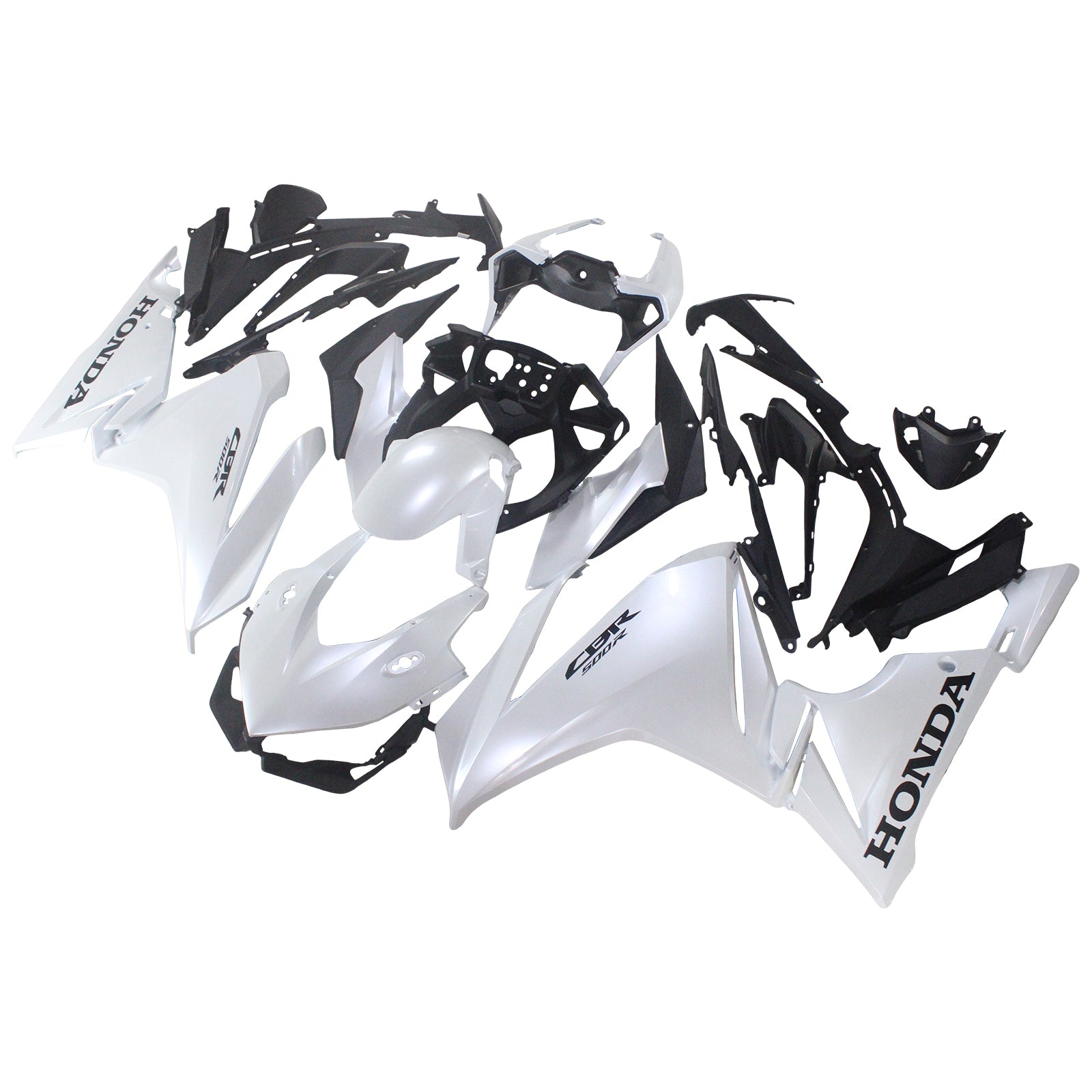 Amotopart 2019-2021 CBR500R Honda White with Black Logo Fairing Kit