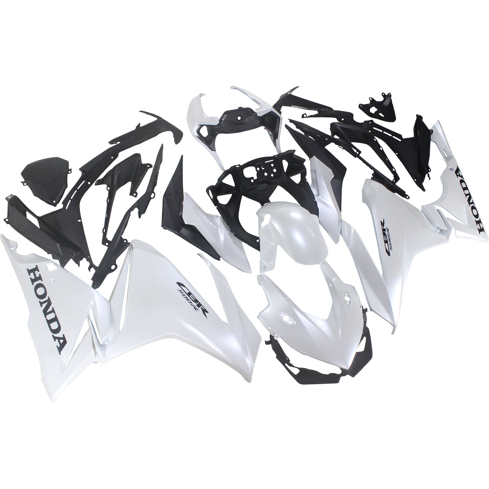 Amotopart 2019-2021 CBR500R Honda White with Black Logo Fairing Kit