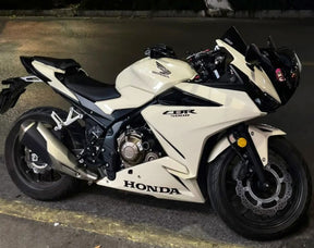 Amotopart 2019-2021 CBR500R Honda White with Black Logo Fairing Kit