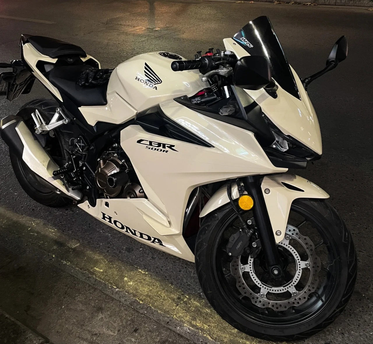 Amotopart 2019-2021 CBR500R Honda White with Black Logo Fairing Kit