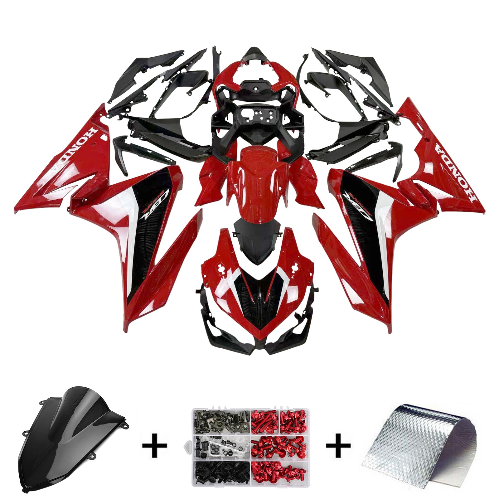 Amotopart 2022-2023 CBR500R Honda Red&Black Fairing Kit