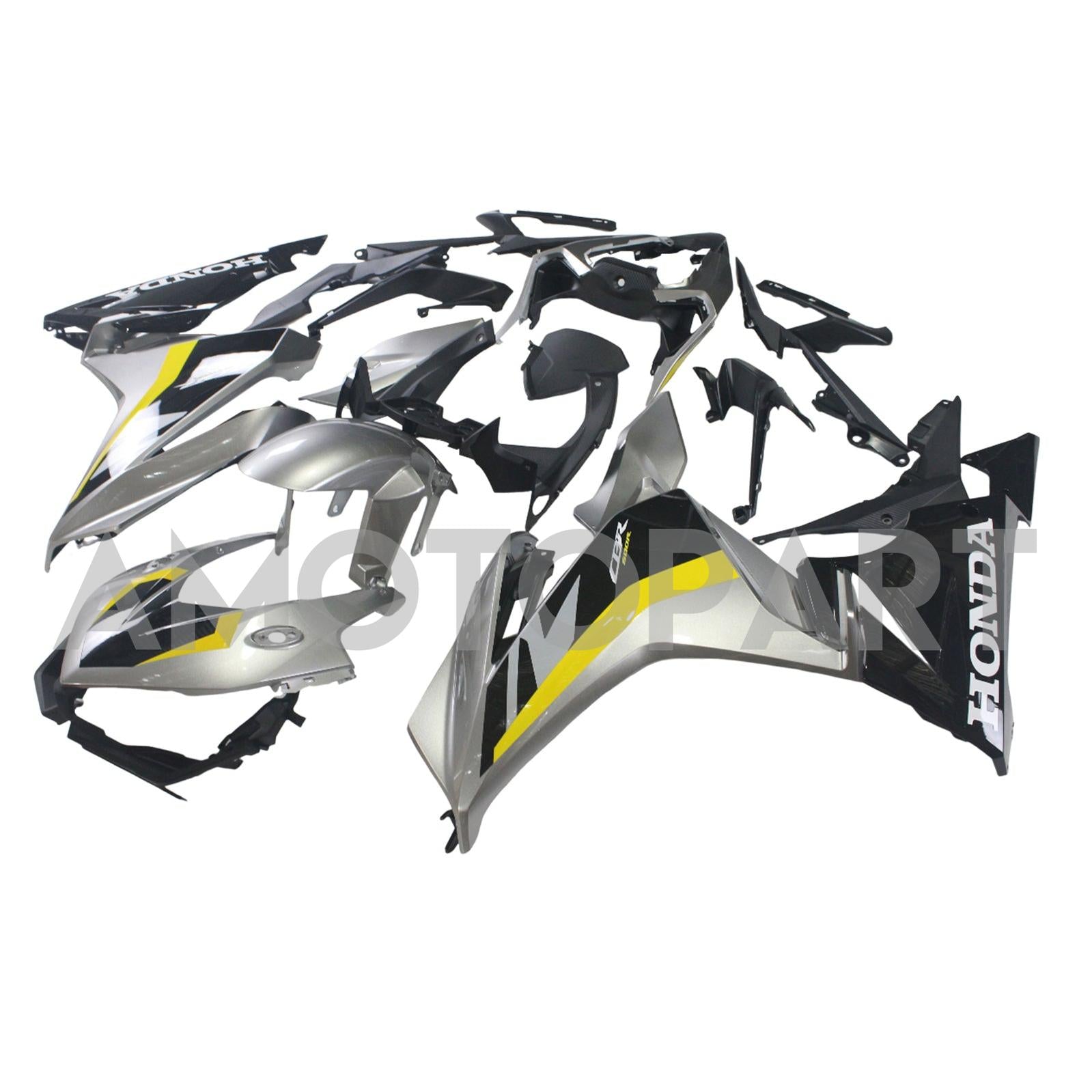 Amotopart 2022-2023 CBR500R Honda Schwarz&Gelbes Verkleidungsset