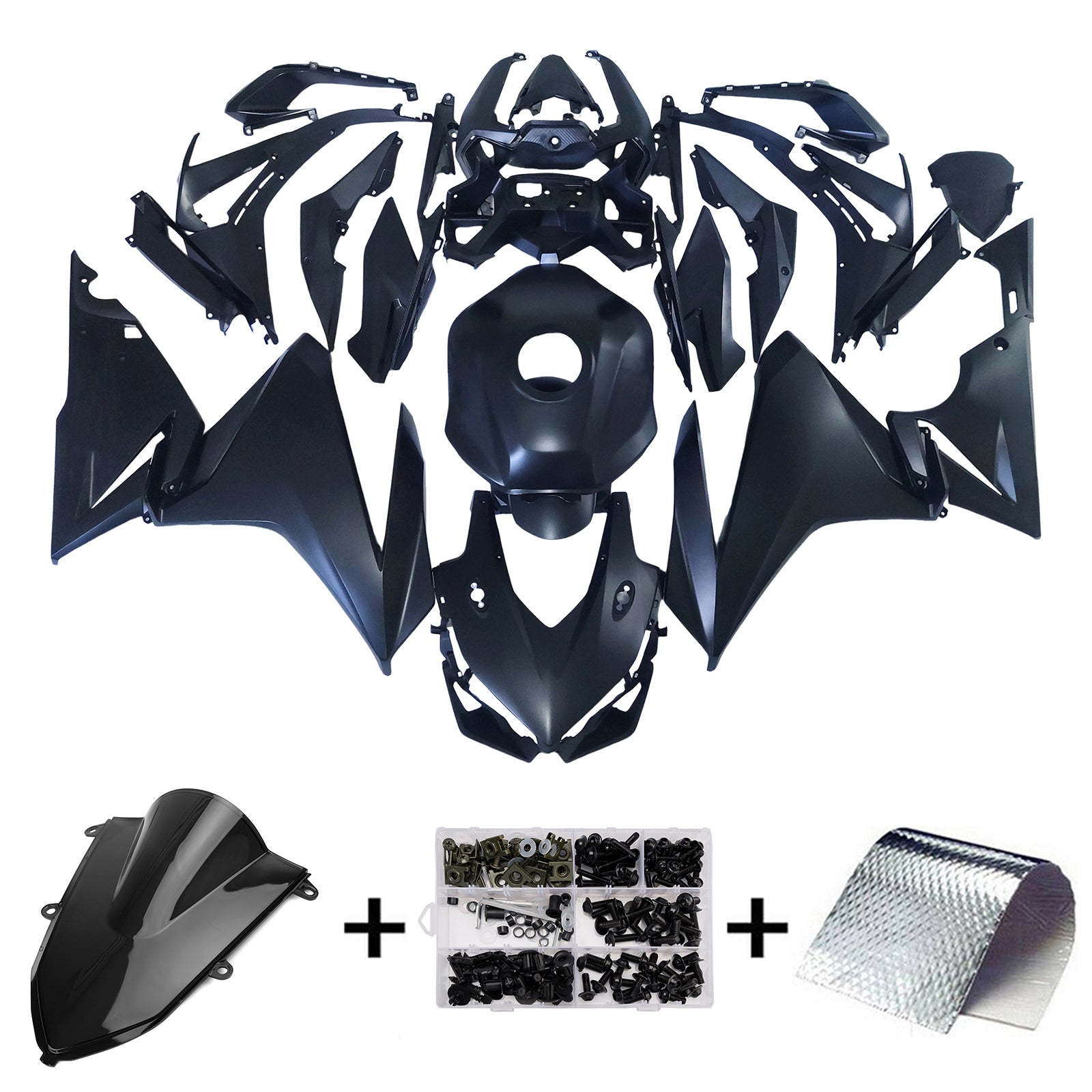 Amotopart 2022–2023 CBR500R Honda Verkleidungsset in Schwarz mit roten Akzenten