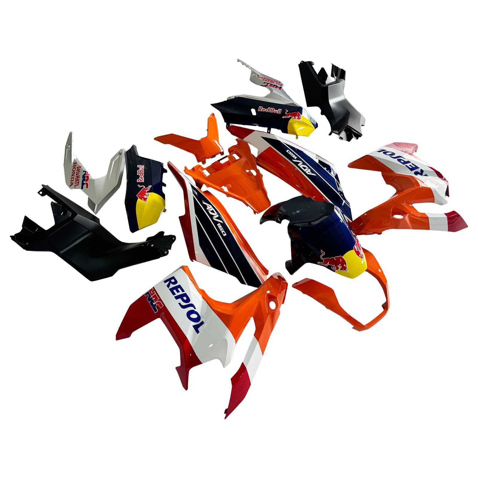 Amotopart 2022-2023 Honda ADV160 Black White Orange Fairing Kit