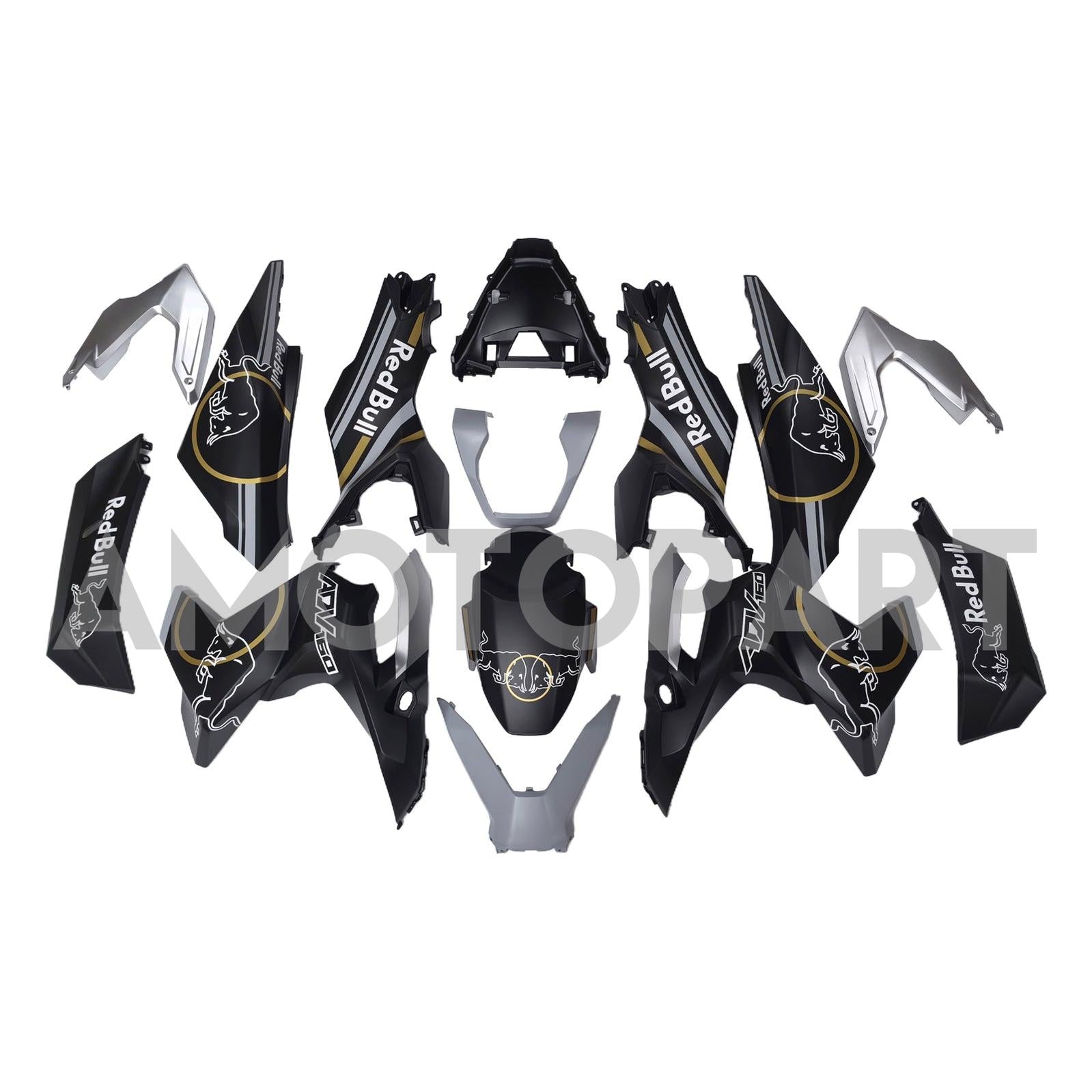 Amotopart 2022–2023 Honda ADV160 Weiß Schwarz Verkleidungsset