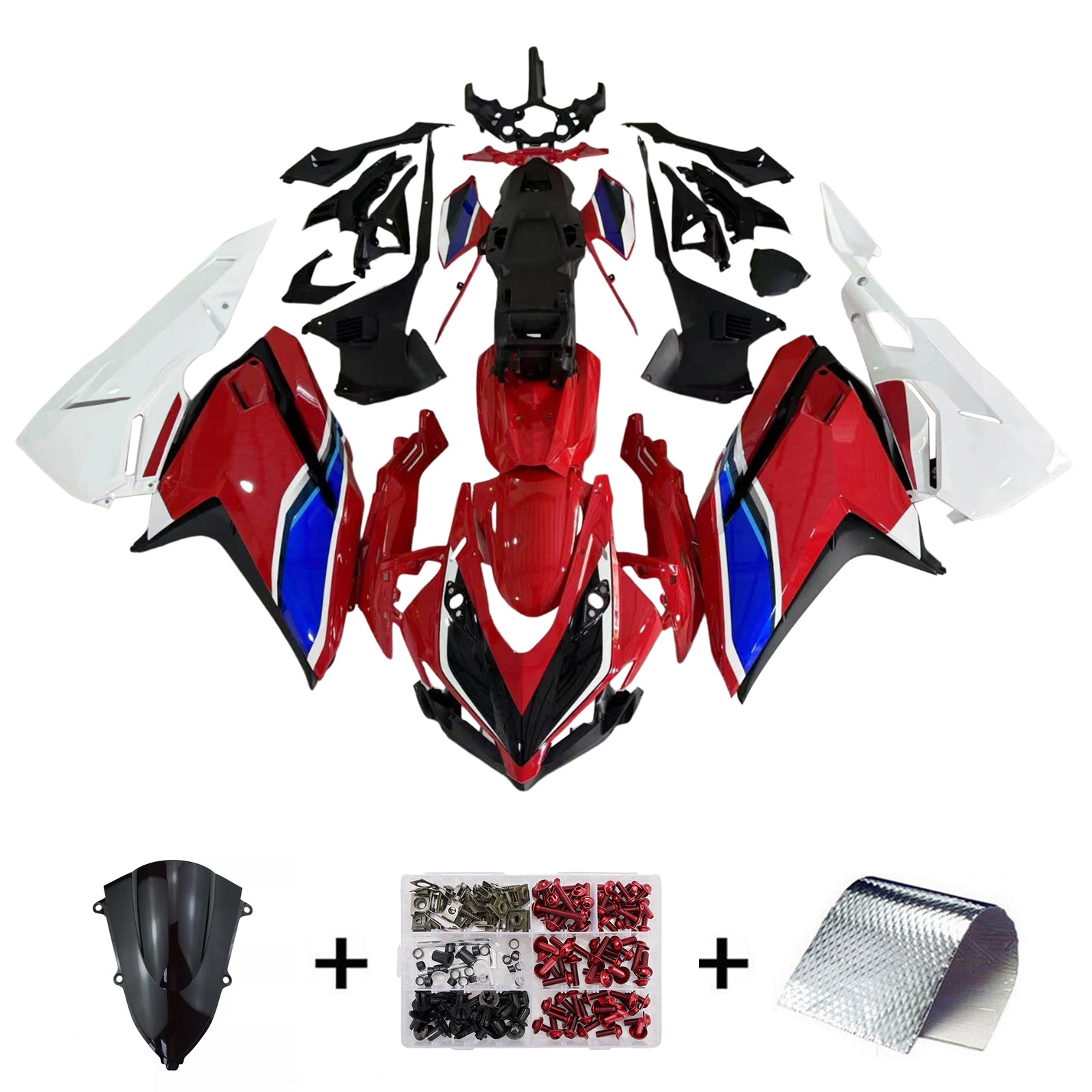 Amotopart 2017-2022 Honda CBR250RR White Red Blue Fairing Kit