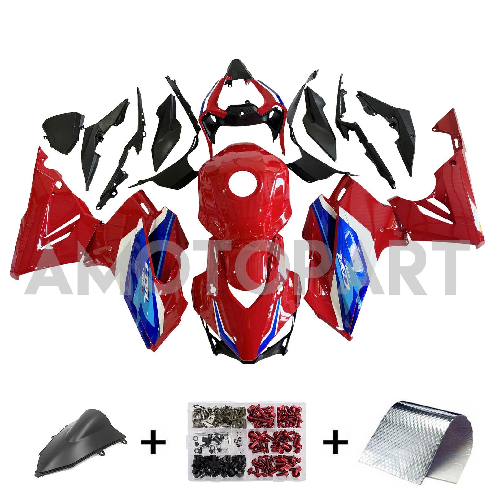 Amotopart 2024-2025 Honda CBR500R CBR400R Kit carenatura blu rosso