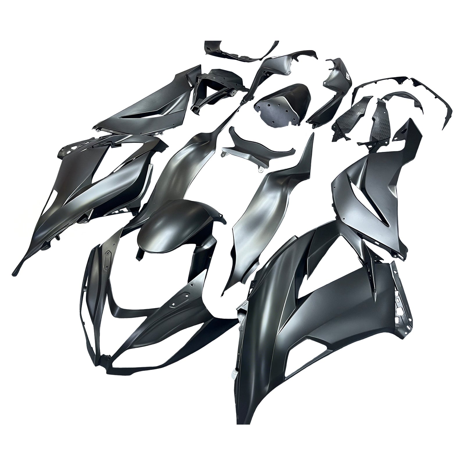 Amotopart Kawasaki Zx6R 13-18 Fairing Matt Black W/Bolt Kit