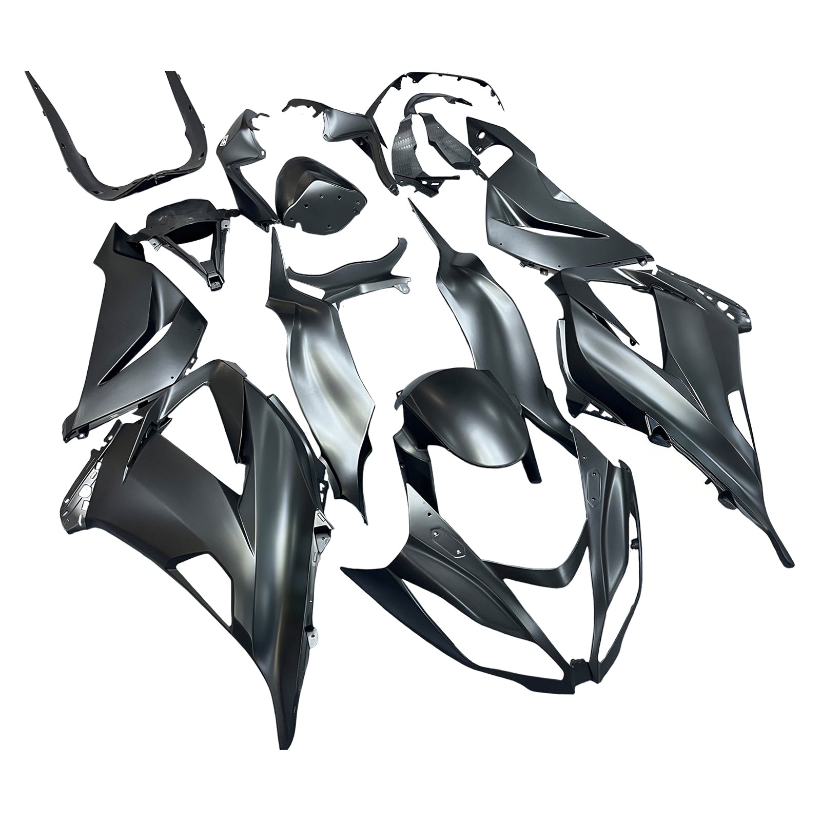Amotopart Kawasaki Zx6R 13-18 Fairing Matt Black W/Bolt Kit