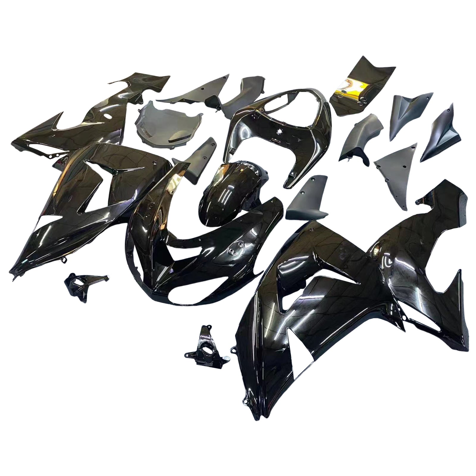 Amotopart Kawasaki Zx10R 06-07 Fairing Yellow Black Amotopart Plastic Kit