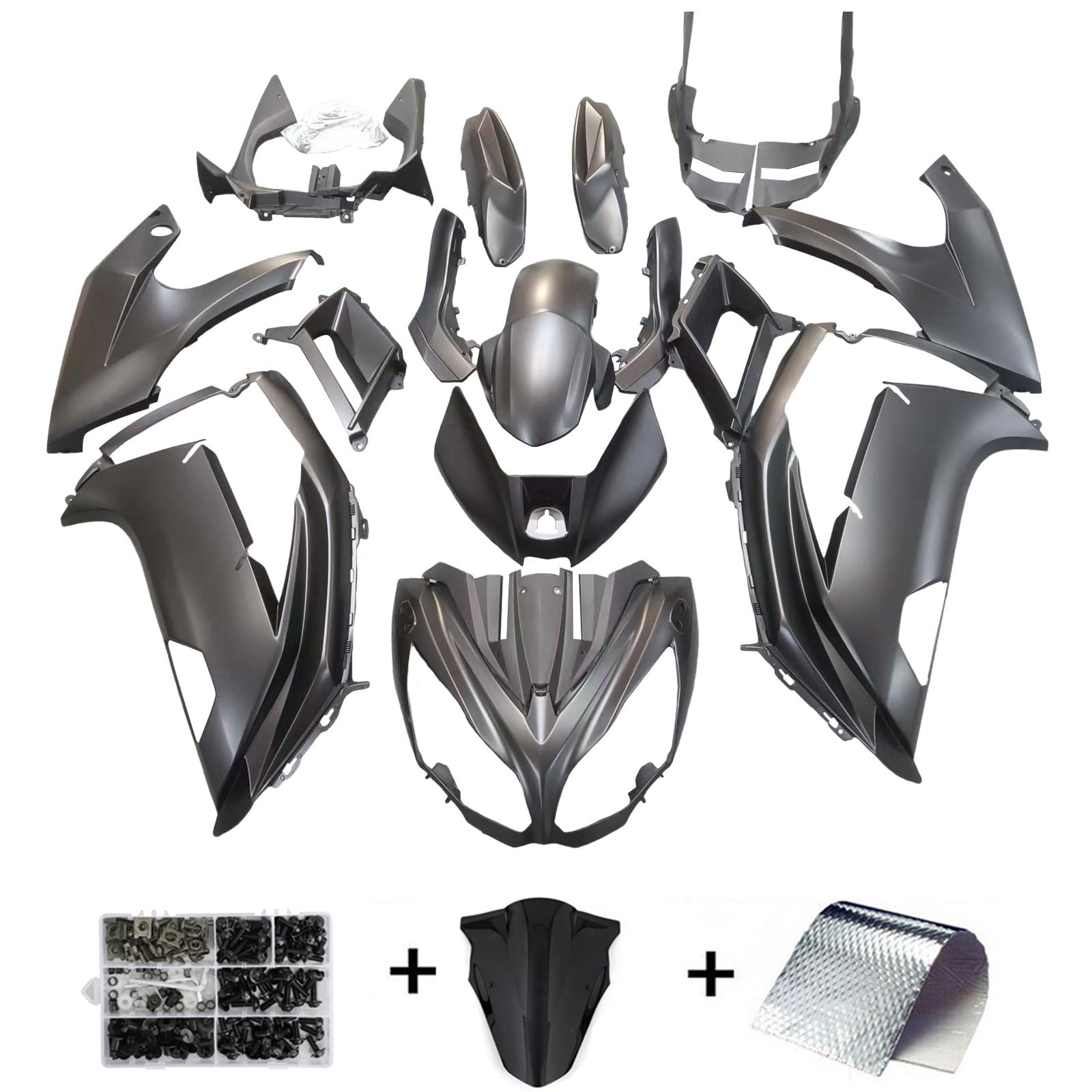 Amotopart 2012-2016 Kawasaki Ninja 650 EX650 Fairing Black Kit