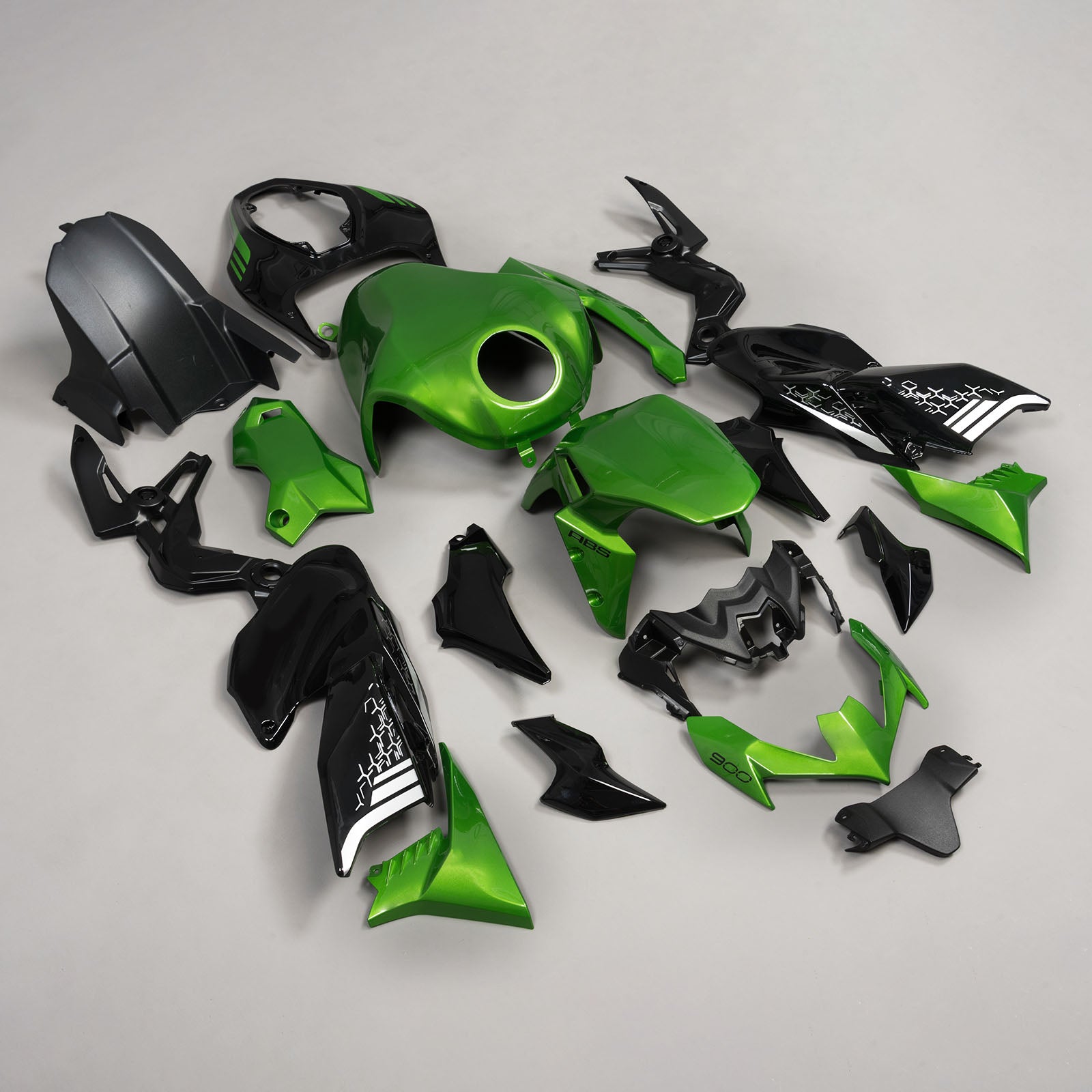 Amotopart 2017-2019 Kawasaki Z900 Green Black Fairing Kit