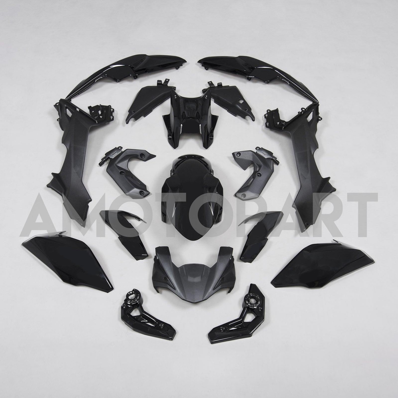 Amotopart 2017-2019 Kawasaki Z650 Black Fairing Kit