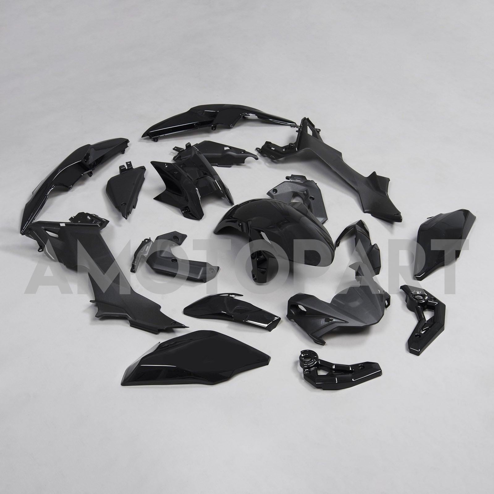 Amotopart 2017-2019 Kawasaki Z650 Black Fairing Kit