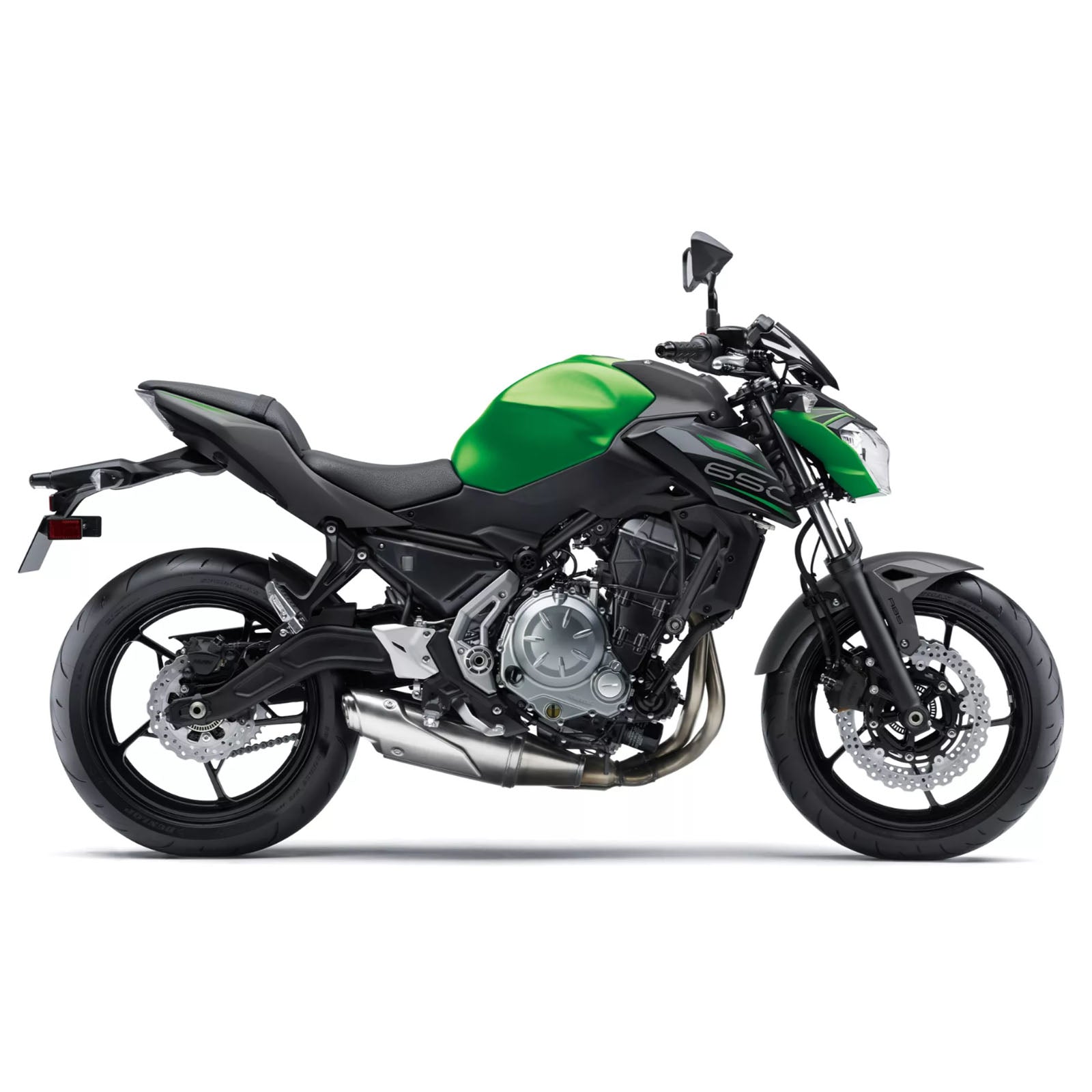 Amotopart 2017-2019 Kawasaki Z650 Kit de carenado verde plateado