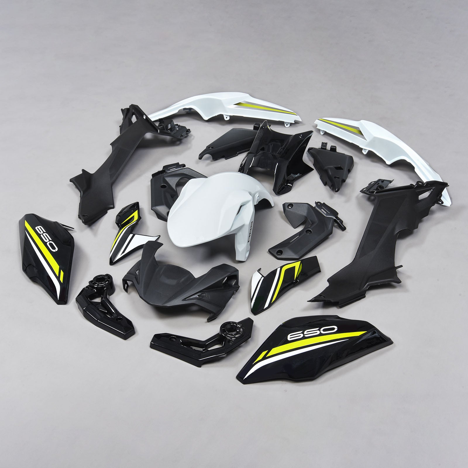 Amotopart 2017-2019 Kawasaki Z650 Black&White Fairing Kit